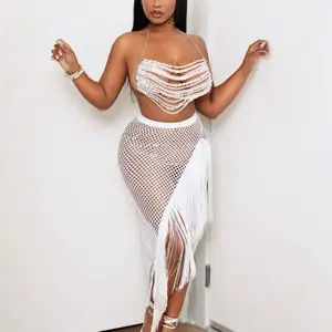 White Crochet Bathing Suit