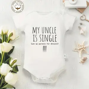 My Uncle ls Single Onesie, Funny Baby Onesie,Newborn Gift Baby Bodysuit,Cotton Baby Clothes