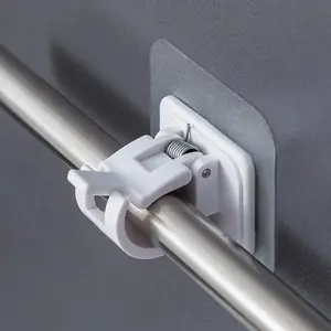 No Drilling Required: Universal Curtain Rod Hook Clamp Fixer for Easy Installation