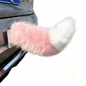 3 in 1 Remote Control Electric Car Tail Wagging Plush Fuzzy Ornament Interactive Tail with Sound and Remote Control Capabilities for Auto Trunk Bumper, Cute Moving Decoration with Adjustable Speed, Fit Vehicle Exterior Accessory