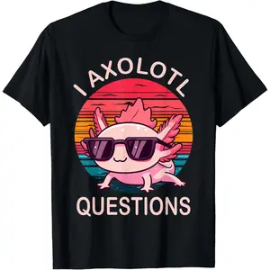 Funny I Axolotl Questions Gifts Axolotl Wearing a Sunglasses T-Shirt