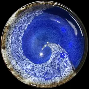 JianZhan-handcraft Chinese tea cap-Blue wave Spiral Cup jianzhan teacup