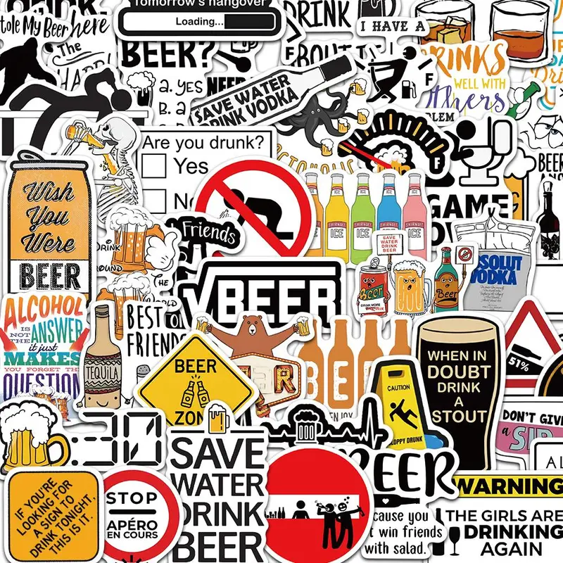 Funny Cartoon Sticker, 50pcs/set Decorative Sticker, DIY Decals for Water Bottle, Laptop, Phone Case, Scrapbooking, Journal Making, Decoration Sticker