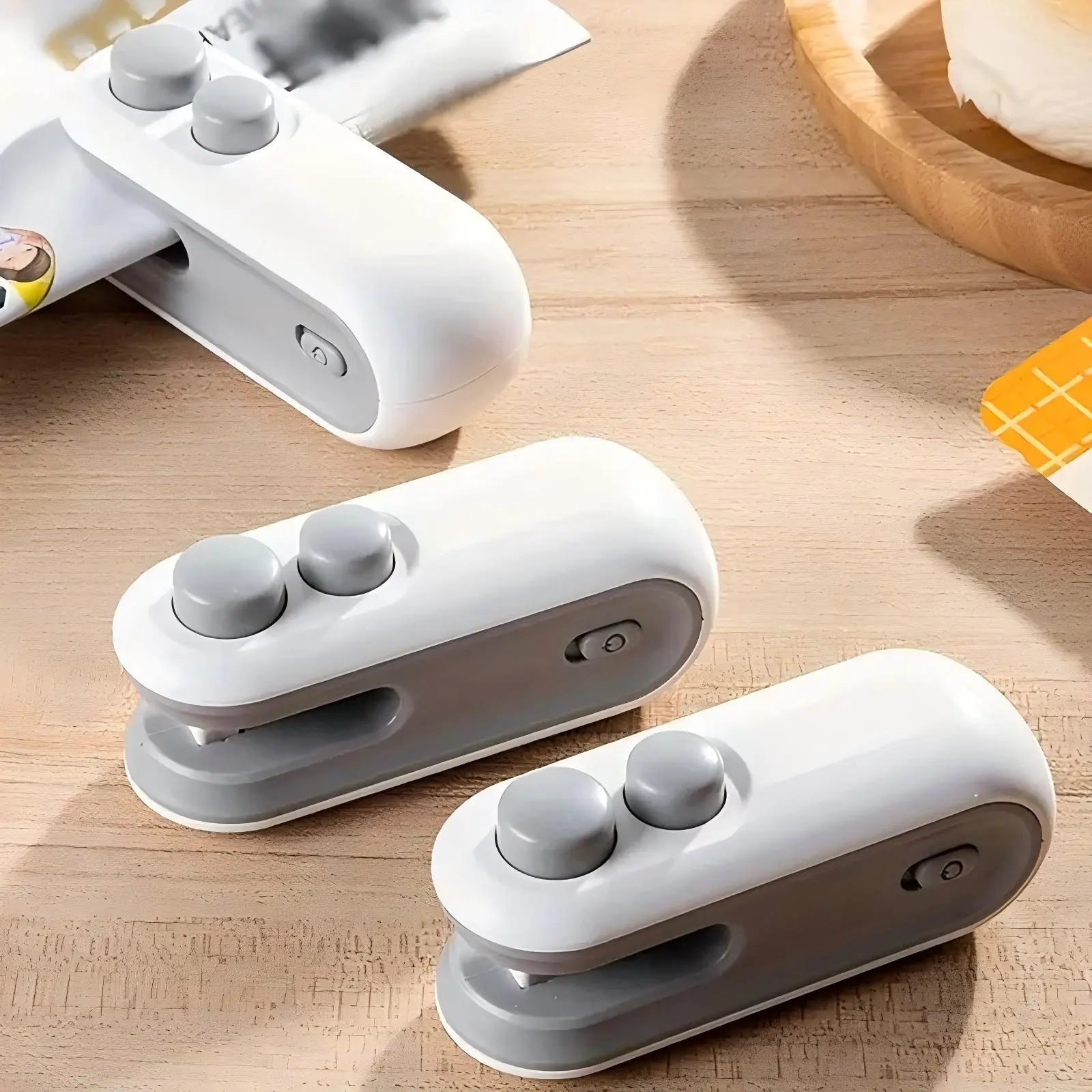 Mini snack bag sealing machine,2 in 1 heat USB rechargeable snack bag selaer,plastic bag resealing machine, keep food fresh. Portable Sealer Picnics,plastic Electric bag sealers, keep food fresh.