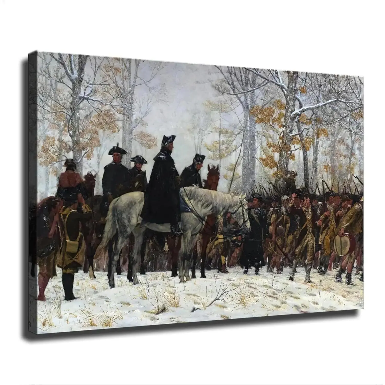 George Washington At Valley Forge Revolutionary War Wood Poster, Modern Aesthetic Home Decor, Wall Room Artistic Print Ornament