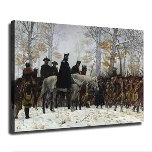 George Washington At Valley Forge Revolutionary War Poster Modern Aesthetic Decor Wall Room Decoration Photo Ornaments Artistic Print