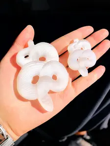 Natural Selenite Crystal Snake Carved piece, Crystal Carvings, Transparent Selenite Ornaments, Animal Home Decor Gift, Meditation & Cleansing Tool, suitable for crystal enthusiasts and collectors, and witches.