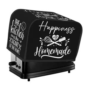 Fun Baking Theme 2 Slice Toaster Cover Happiness Homemade Design Dustproof Bread Maker Oven Cover Small Kitchen Appliance Protector Table Home Decor Gifts