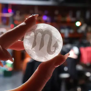 Zodiac Selenite 1.5” Disc