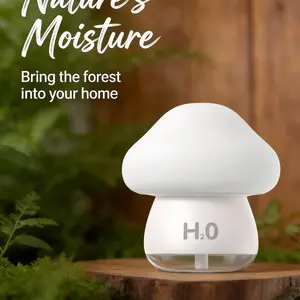 Cloud Mushroom Silent Mist Desktop Humidifier, Two-In-One Ambiance Night Light, USB Portable H2o Hydrating Humidifier, Quiet Operation