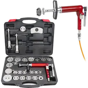 Pneumatic Brake Caliper Compression Tool, 28-Piece Heavy Duty Disc Brake Caliper Piston Compressor Rewind Tool Set Wind Back Tool Kit with 23 Adapters for Brake Pad Replacement Reset