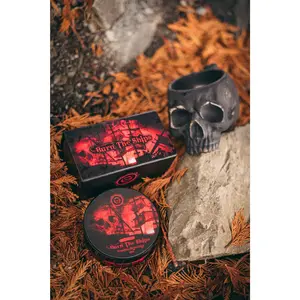 Burn The Ships Premium Shaving Kit - Black Matte Aluminium Skull Lather Bowl & 4oz Shave Cream - OneBlade Element Razor Included - Gift For Him