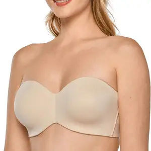 Women's Strapless Bra Unlined Underwire Minimizer Plus Size Support