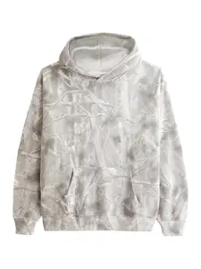 Unisex Casual Branch Print Hoodie, Drop Shoulder Sweatshirt, Long Sleeve Loose Fit Pullover, Graduation & Back-To-School Wear, Fall Fashion Streetwear