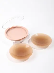 6·pcs brown reusable silicone nipple covers, strapless invisible self-adhesive pads, convenient gift box, women's Underwear lingerie accessory to prevent awkward nipple visibility