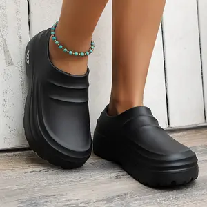 Women's EVA Solid Chef Shoes, Comfy Non Slip Slip On Work Shoes, Waterproof Comfort Closed Toe Shoes
