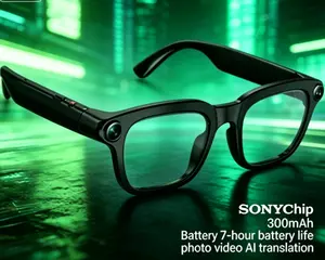 PASLDA-Smart AI smart glasses come with three types of lenses and 2MP camera, featuring button touch control. Suitable for travel and outdoor adventures, supporting photography, real-time translation in more than 30 languages