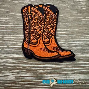 Orange Cowboy Kicks Iron-On Patch