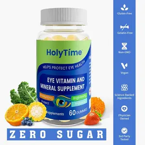 HolyTime Eye Vitamin Gummies - 60 Gluten-Free Vegan Gummies with Lutein Zinc Vitamin C/E & Zeaxanthin for Macular Health Dry Eyes Support Zero Sugar US Made Healthcare Dietary Fitness Natural Supplement Edible Bathroom