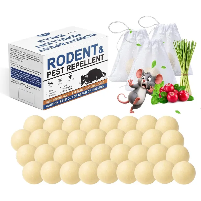 Mouse Repellent Balls 36 Pack, Peppermint Rodent Repellent for Mice and Rats, Natural Mouse Deterrent Indoor Outdoor, Long Lasting Pest Control for Home, Garage, Basement, Attic, Car