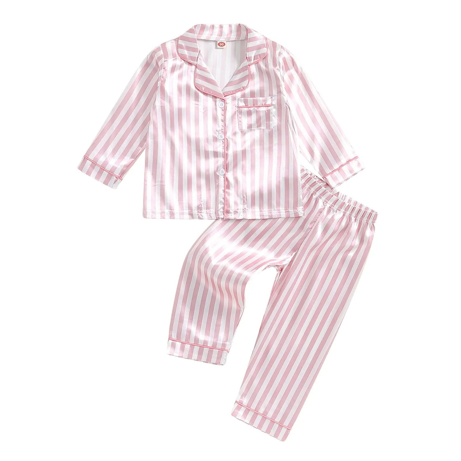 Canrulo 2Pcs Kid Girls Boys Fall Stripe Pajamas Set Long Sleeve Shirts Tops Long Pants Lounge Suit Sleepwear 18M 2T 3T 4T 5T 6T Toddler Clothes Sets