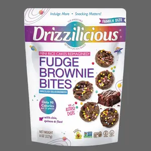Drizzilicious Fudge Brownie-Flavored Mini Rice Cakes, 8 oz. Snack Cakes & Pastries Treat(Limited Edition)
