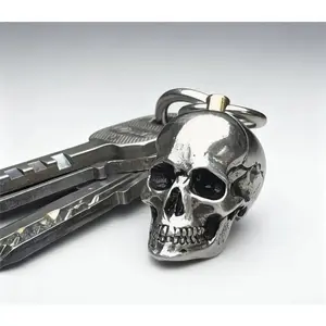 Gothic Skull Keychain Lanyard, Retro Scrunchie Strap With Retractable Alloy Ring For Women Daily Use And Car Interior Decoration summervibes☀️