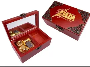Zelda Jewelry Music Box with Mirror Laser Engraved Wood Musical Box