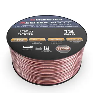 Monster XP 12 Gauge CCA Speaker Wire 500 FT - Home Cinema & Car Audio Cable