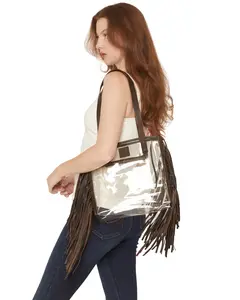 Sts Ranchwear By Carroll Women's Clear Stadium Fringe Tote Bag - Sts34435