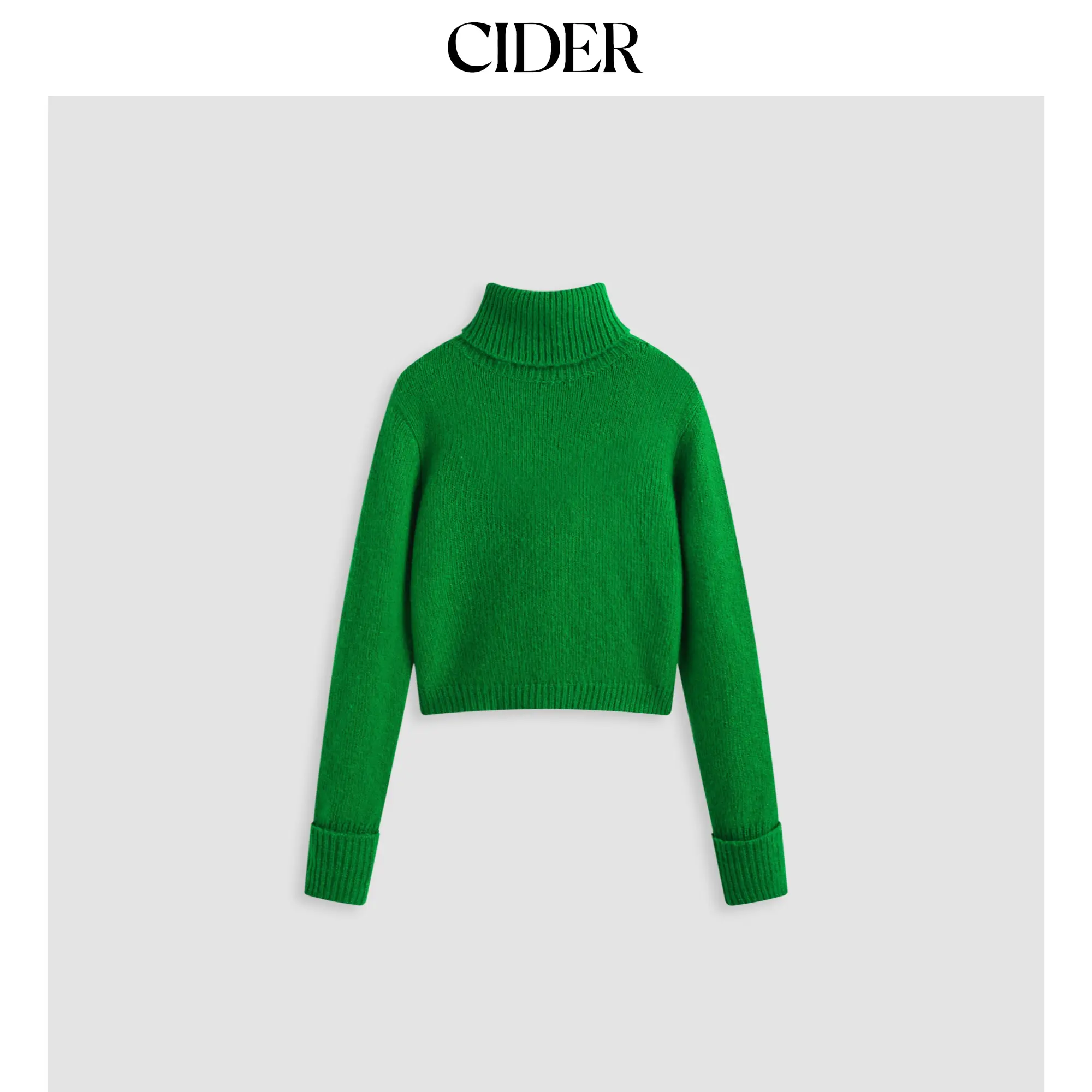 Cider [size 2-26] Solid Turtleneck Oversized Sweater, Tops, Long Sleeve, Acrylic, Nylon, S, M, Clothes