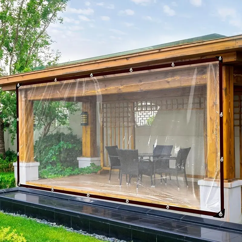 2025 NEW Clear Waterproof Tarp, Outdoor Garden Rainproof,7x10 FT Transparent Tarp, Wateproof clear tarp