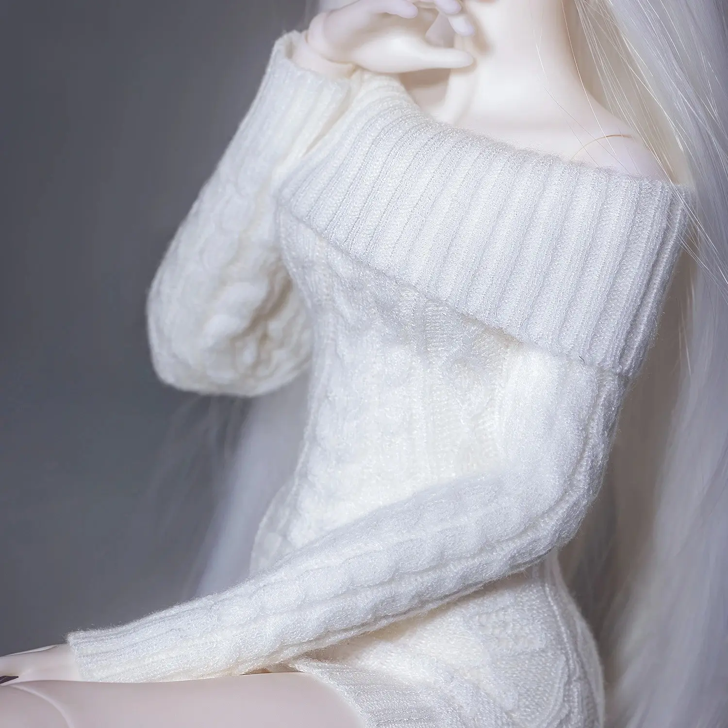 Modern Casual Mid-Length Knit Sweater for Bjd Dolls, Handmade Doll Accessories, Pullover Style, Instock 1/4 Bjd Clothing Kd4-053