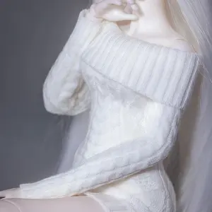 Modern Casual Mid-Length Knit Sweater for Bjd Dolls, Handmade Doll Accessories, Pullover Style, Instock 1/4 Bjd Clothing Kd4-053