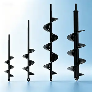 4-Piece Garden Auger Drill Bit Set for Planting - Easy Planter & Bulb Planter Tool - Hex Drive Drill Attachment for Post Holes - 1.6x9, 2.4x12, 3.2x16, 4x16 Inch Sizes - Reusable Soil Drill Bits