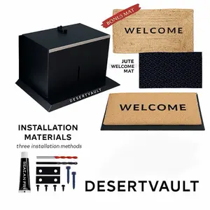 DesertVault Lockable Doormat | Porch Pirate Proof Package Delivery Lockbox | Stainless Steel Secure Storage Mat