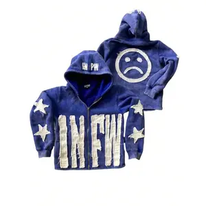 Oversized Hoodie with "Fallen Desire" Slogan - Distressed Aesthetic, Street Art-Inspired Design, Ideal for Trendy Layering, Hip-Hop Ensembles & Creative Nighttime Wear