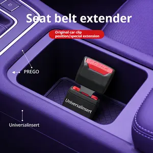 Universal Vehicle Seat Belt Extender Alloy Buckle Clip Adapter Rear Seat Safety Strap Connector Compatible with Most Car Models
