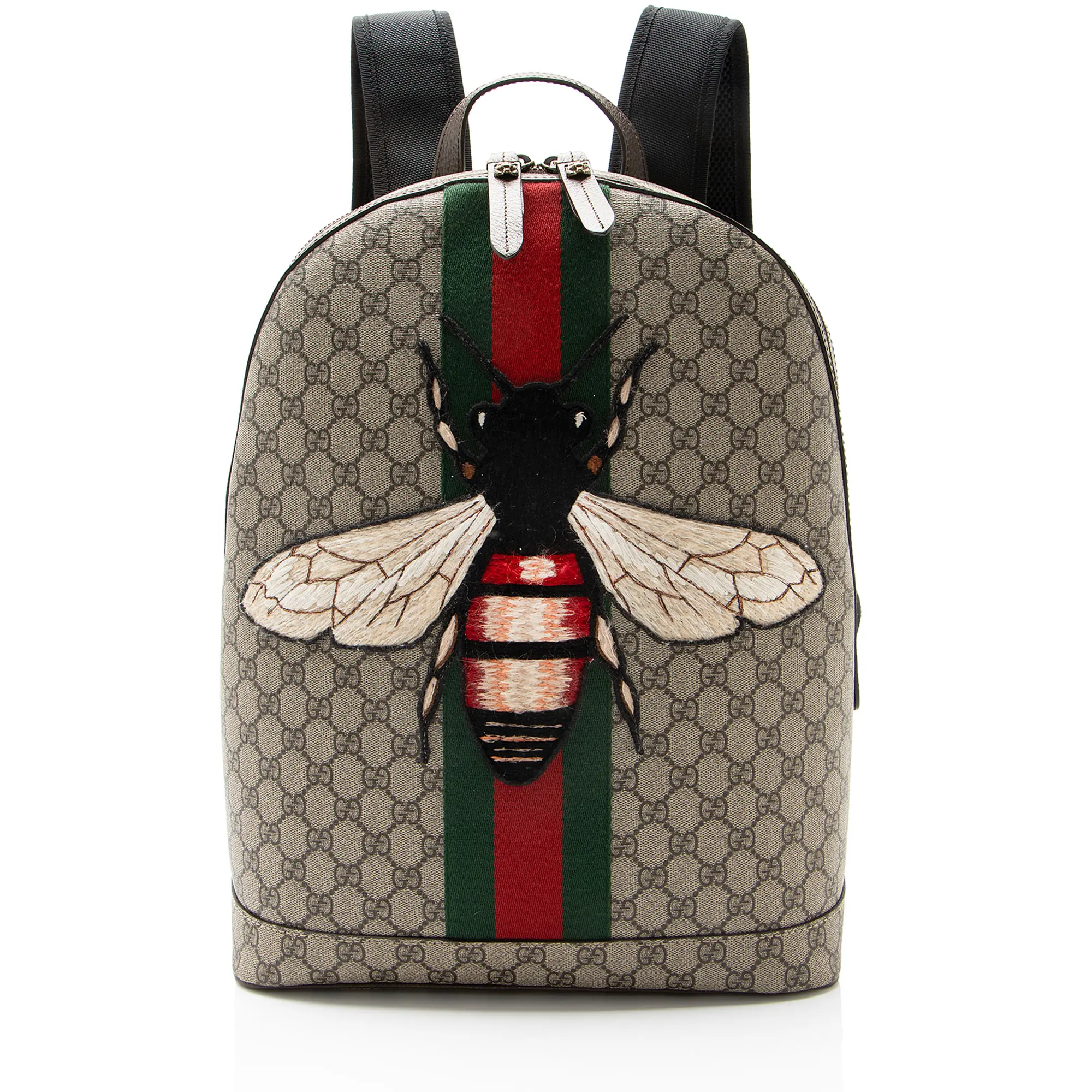 Pre-owned GUCCI Leather Backpacks GG Supreme Animalier Bee Backpack