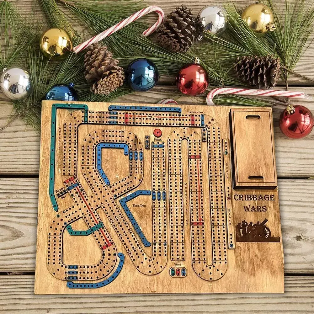 2024 Cribbage Wars Board Game – Includes 2 Skeleton Dice & Card Storage | Perfect for Game Nights & Travel