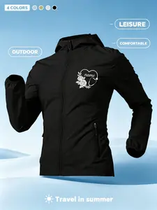 Custom Name Stethoscope Rose And Heart Print Women Summer Hooded Zip Up Skin Coat Jacket Four Colors Optional Soft Skin Friendly Comfortable Loose Breathable Lightweight Fashion Casual Outdoor Camping Hiking Cycling Commuting Daily Travel Vacation Must Ha