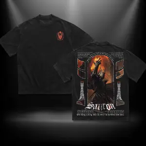Lord Sauron The Lord Of The Rings Menswear Gift for Movie Fans Top Apparel Classic Oversized Seamless Simple Straight Man Designer Shirts Men's Regular Fit Floral Print Tee Heavyweight Cotton T-Shirts Featuring Epic Panther Design