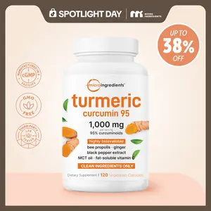 Micro Ingredients Turmeric Curcumin 1,000mg | 95% Curcuminoids with Black Pepper & MCT Oil for Ultimate Absorption, No Filler, No GMO - 120 Vegetarian Capsules