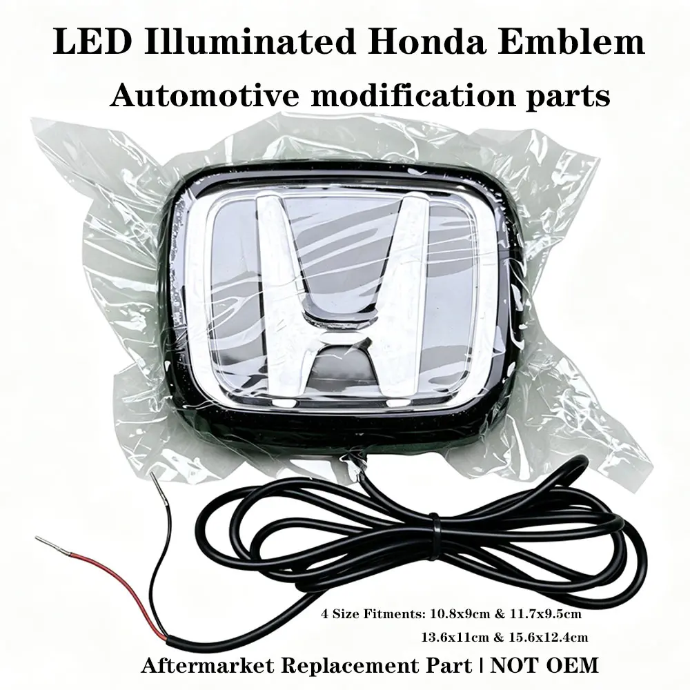 Dynamic LED Illuminated Emblem Light, Universal Fit for AllHonda Models, Front & Rear Glowing Logo Badge withAnimation, Car Exterior Modification Accessory Suitable forHonda Accord Fit Civic Odyssey CRV Car Logouminous LEDRear Tail Car Logo Light