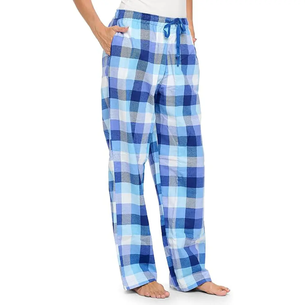 Casual Nights Women's Plaid Cotton Flannel Pajama Pants, Super Soft Sleepwear and Loungewear Bottoms with Drawstring, Pyjamas, Knitting, Plaid Print, Funnel, Comfortable Fabric, Machine Wash, All Seasons, Cold Wash, Normal Type Womenswear Winter