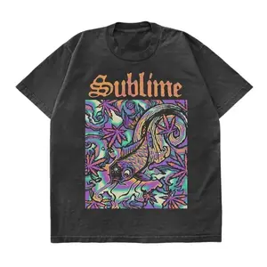 Unique Sublime Art T-Shirt For Music Lovers, Sublime Psychedelic Fish T-Shirt, Streetwear, Unisex Tee, Colorful Graphic Tee, Grunge Style, Casual Top	