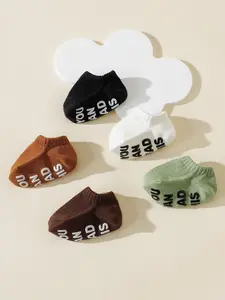 Baby Walking Socks, Non-Slip Design, Suitable for Indoor & Outdoor Use, Daily Wear, Available in 1 Pair or 5 Pairs, Non Binding Socks
