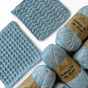 DK Light Worsted Weight Cotton Yarn for Knitting, 6 Skeins, 810Yds/300G - KnitPal 'Cotton to The Core Speckled' Soft Baby Yarn for Knitting and Crocheting, Easy Care, Durable, Breathable, Perfect for Baby Projects