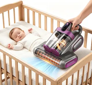 Cordless Mattress Vacuum Cleaner, 16Kpa Handheld Bed Dust Mite Remover, 253.7nm UV-C Light, HEPA Filter & Ultrasonic, Rechargeable Portable Deep Clean for Mattress Sofa Couch Crib, No Cord Hassle