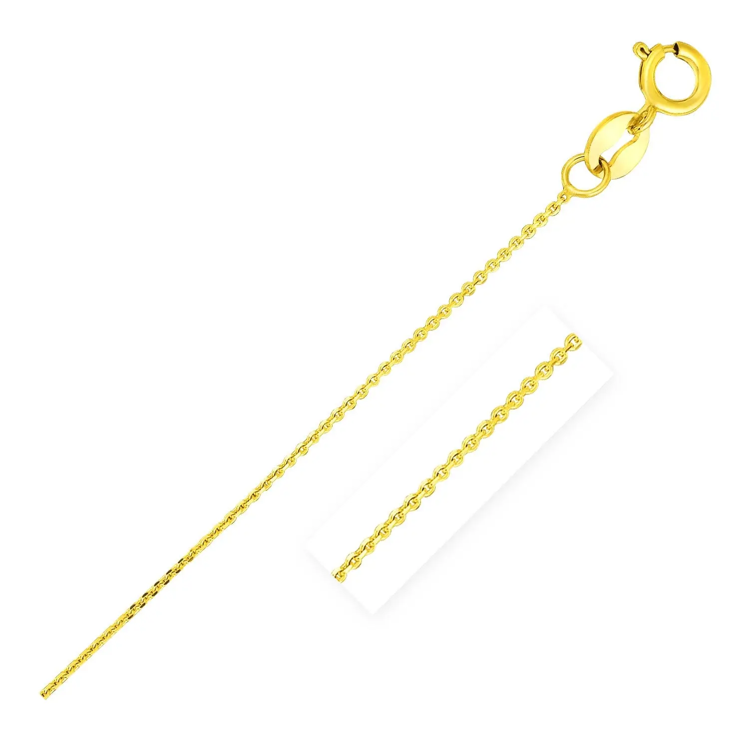 Diamond Cut Cable Link Chain Necklace in 14K Yellow Gold